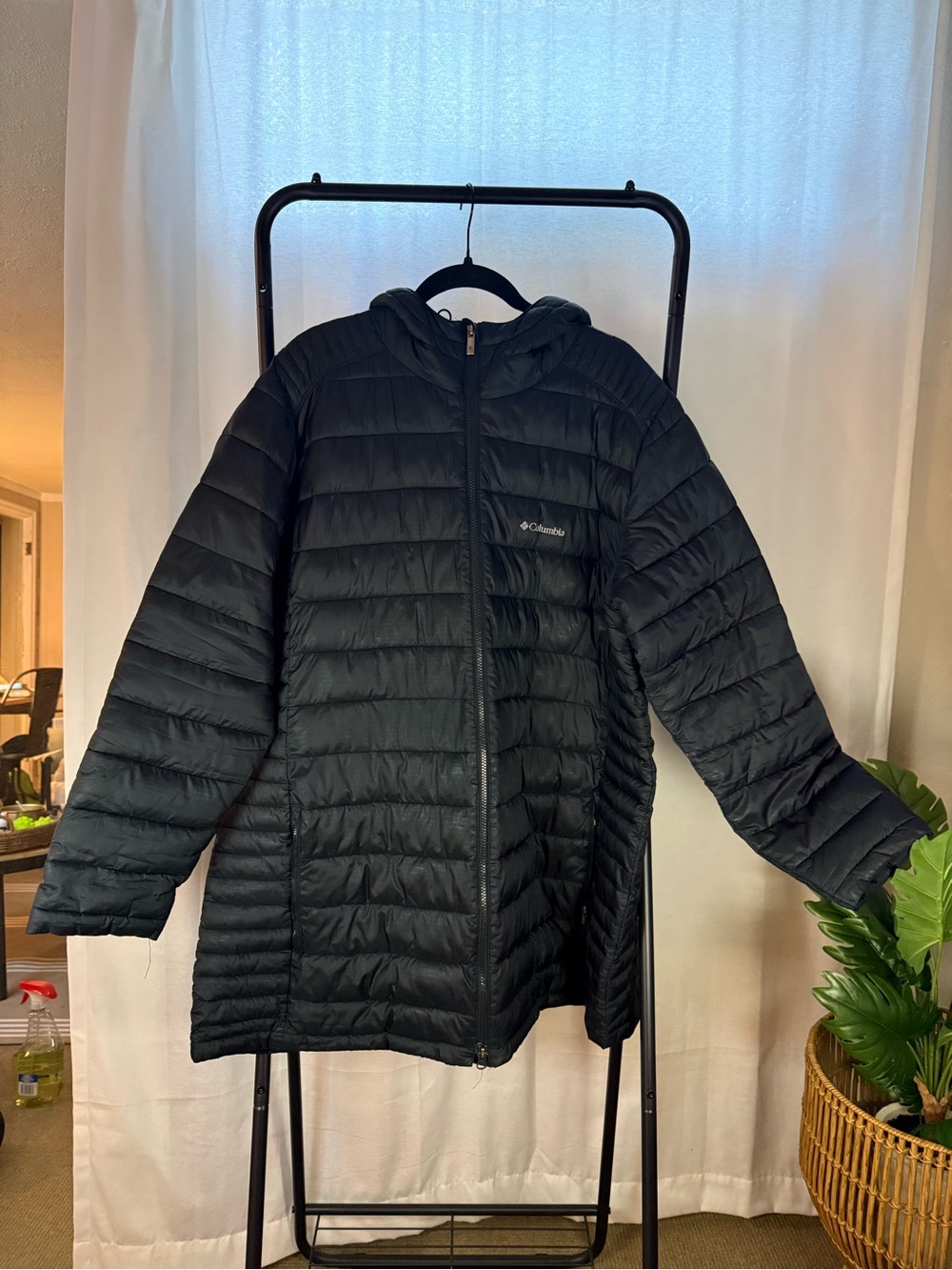 Columbia Black Longline Hooded Puffer Coat Women’s 2X